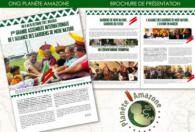 Bochure de présentation de « L’Alliance des Gardiens de Mère Nature » pour l’ONG « Planète Amazone »