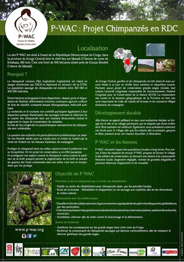 Affiche de présentation de l’association « P-WAC » présente sur les stands