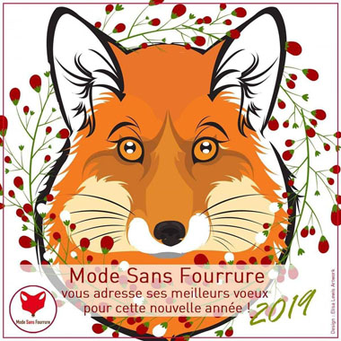 Illustration vectorielle (Illustrator) réalisée pour les vœux 2019 de l’association « Mode Sans Fourrure » - Illustration digitale : dessin au crayon scanné puis colorisation photoshop.