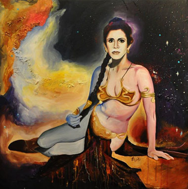 Princess Leia (Star Wars). Acrylique sur toile grand format (100x100 cm). Dispo, s’il vous interesse : contact@elisalewis.net
